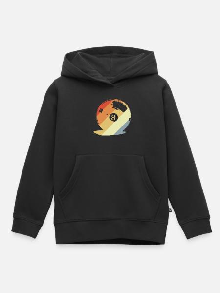 Retro Billardkugel Grafik - Kinder Premium Organic Hoodie - Schwarz
