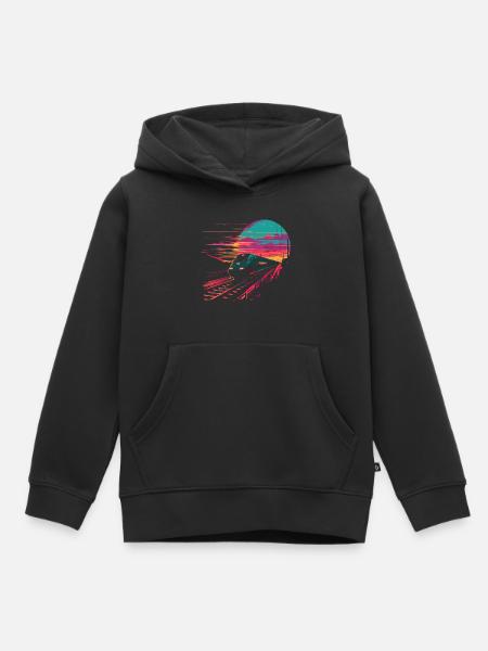Eisenbahn - Kinder Premium Organic Hoodie - Schwarz