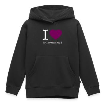 J’adore la confiture de prunes - Sweat Premium à capuche enfant bio - noir - Devant - AI Model Kid Male (0cm)