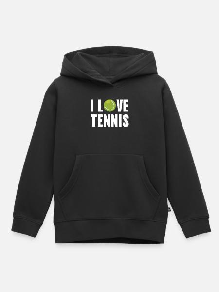 Ich liebe Tennis - Kinder Premium Organic Hoodie - Schwarz