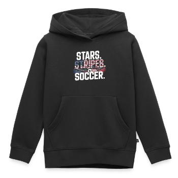 Stars Stripes Soccer – USA Fußball Fan - Kinder Premium Organic Hoodie - Schwarz - Vorne - AI Model Kid Male (0cm)