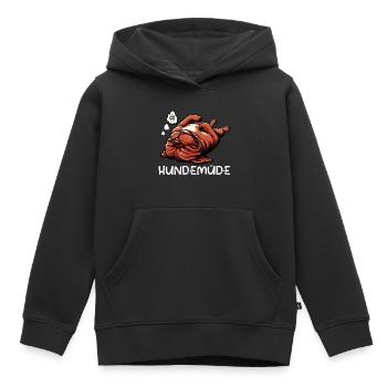 Hundemüde Bordeaux Dogge Bordeauxs Bordeaux Doggen - Kinder Premium Organic Hoodie - Schwarz - Vorne - AI Model Kid Male (0cm)