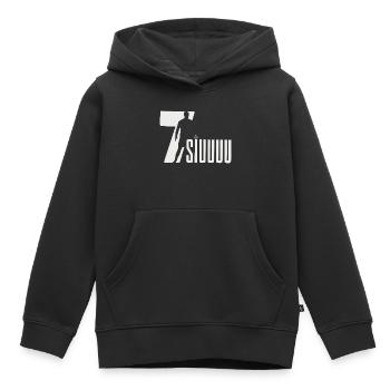 Silhouette du football, Siuuuuu - Sweat Premium à capuche enfant bio - noir - Devant - AI Model Kid Male (0cm)