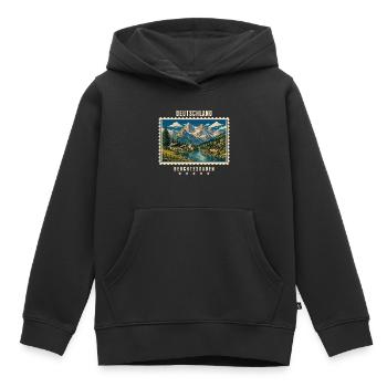 Deutschland Berchtesgaden Vintage Reisemarke - Kinder Premium Organic Hoodie - Schwarz - Vorne - AI Model Kid Male (0cm)