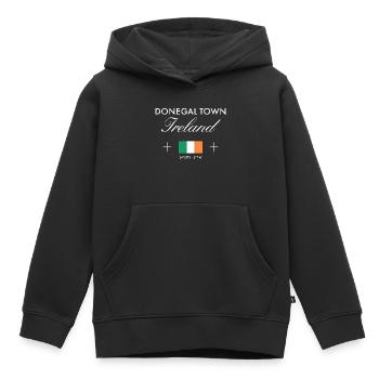 Donegal Town Irland Koordinaten Reise Souvenir - Kinder Premium Organic Hoodie - Schwarz - Vorne - AI Model Kid Male (0cm)