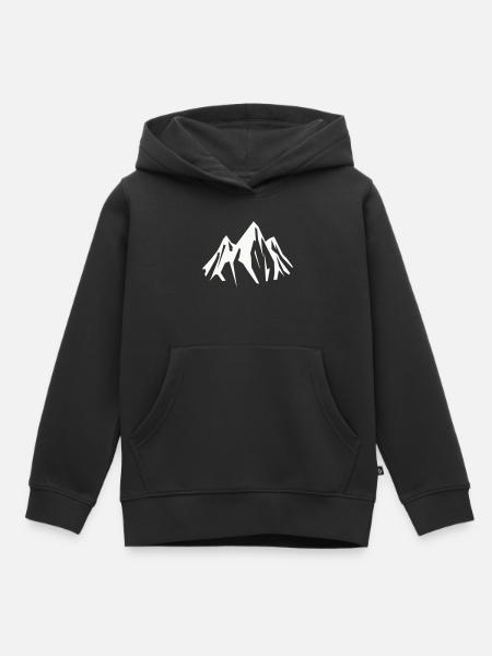 Spitzengipfel Silhouette - Kinder Premium Organic Hoodie - Schwarz