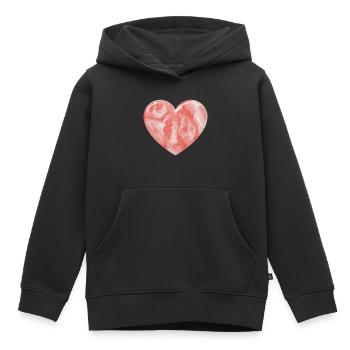 Herz aus rosafarbenem Marmor - Kinder Premium Organic Hoodie - Schwarz - Vorne - AI Model Kid Male (0cm)