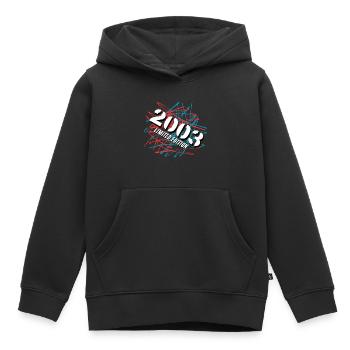 2003 Édition Limitée - Sweat Premium à capuche enfant bio - noir - Devant - AI Model Kid Male (0cm)