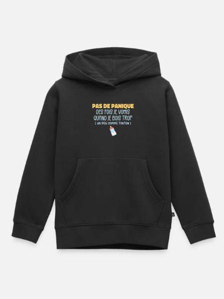 Bébé Cadeau Je Bois Trop Humour Tonton Cadeau - Sweat Premium à capuche enfant bio - noir