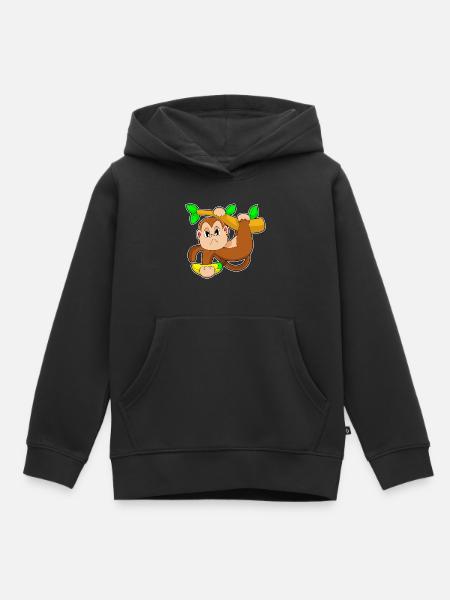 Affe Bodybuilder Hantel Bodybuilding - Kinder Premium Organic Hoodie - Schwarz