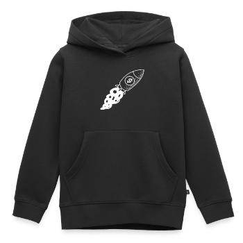 Dollar d’argent fusée - Sweat Premium à capuche enfant bio - noir - Devant - AI Model Kid Male (0cm)