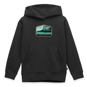 Château de Boccale : Charme toscan côtier - Sweat Premium à capuche enfant bio - noir - Devant - AI Model Kid Male (0cm)