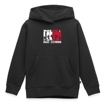Polnischer Fußball - Kinder Premium Organic Hoodie - Schwarz - Vorne - AI Model Kid Male (0cm)