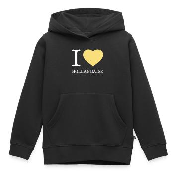 J’ADORE LA HOLLANDAISE - Sweat Premium à capuche enfant bio - noir - Devant - AI Model Kid Male (0cm)