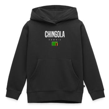 Chingola Sambia - Kinder Premium Organic Hoodie - Schwarz - Vorne - AI Model Kid Male (0cm)