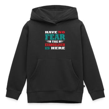 N’ayez crainte, l’Evangele est là Tenue - Sweat Premium à capuche enfant bio - noir - Devant - AI Model Kid Male (0cm)