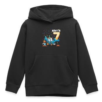 Six Seven Construction 7 Years Birthday - Kids Premium Organic Hoodie - black - Front - AI Model Kid Male (0cm)