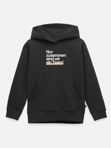 Gemeinsam stark — Teamgeist-Design - Kinder Premium Organic Hoodie - Schwarz
