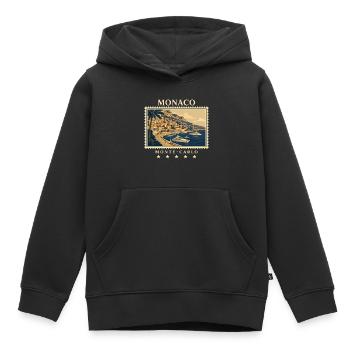 Monaco Monte-Carlo Vintage Reisemarke - Kinder Premium Organic Hoodie - Schwarz - Vorne - AI Model Kid Male (0cm)