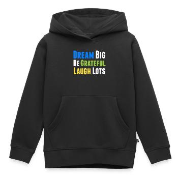 Positives Denken Inspirierend Motivation - Kinder Premium Organic Hoodie - Schwarz - Vorne - AI Model Kid Male (0cm)