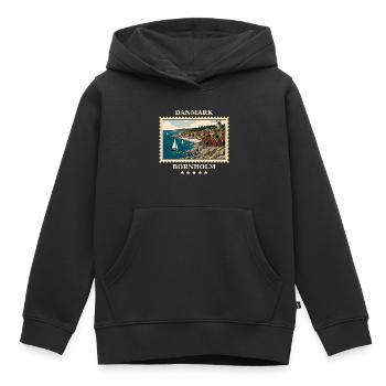 Dänemark Bornholm Vintage Reisemarke - Kinder Premium Organic Hoodie - Schwarz - Vorne - AI Model Kid Male (0cm)