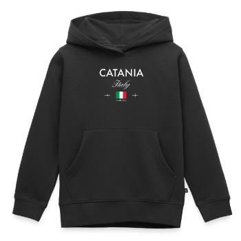 Catania Sizilien Koordinaten Reise Souvenir - Kinder Premium Organic Hoodie - Schwarz - Vorne - AI Model Kid Male (0cm)