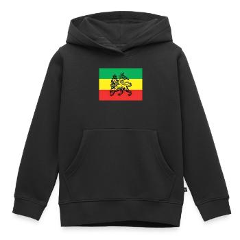 Haile Selassie I Jah Rastafari Rasta Reggae Roots  - Kinder Premium Organic Hoodie - Schwarz - Vorne - AI Model Kid Male (0cm)