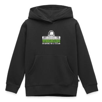 Agriculteurs français,agriculteur, agriculture. - Sweat Premium à capuche enfant bio - noir - Devant - AI Model Kid Male (0cm)