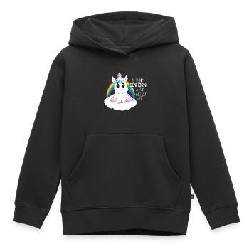 Mit meinem Einhorn - Kinder Premium Organic Hoodie - Schwarz - Vorne - AI Model Kid Male (0cm)