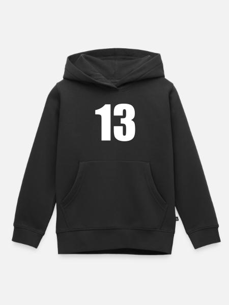 13 - Kinder Premium Organic Hoodie - Schwarz
