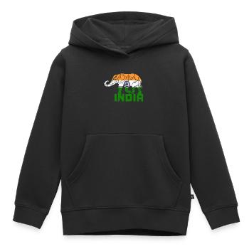 Indien Elefant / Flagge Geschenk Nationalfarbe - Kinder Premium Organic Hoodie - Schwarz - Vorne - AI Model Kid Male (0cm)