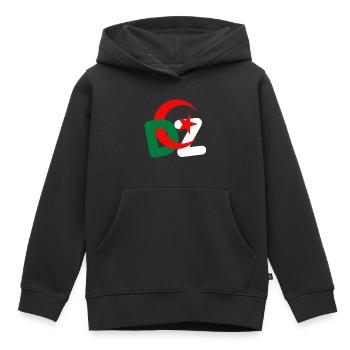 DZ ALGERIA - Kids Premium Organic Hoodie - black - Front - AI Model Kid Male (0cm)