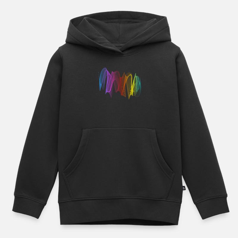 Lignes abstraites Design 07 - Sweat Premium à capuche enfant bio - noir