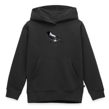 Ein kleiner Schritt durch eine Krähe - Kinder Premium Organic Hoodie - Schwarz - Vorne - AI Model Kid Male (0cm)
