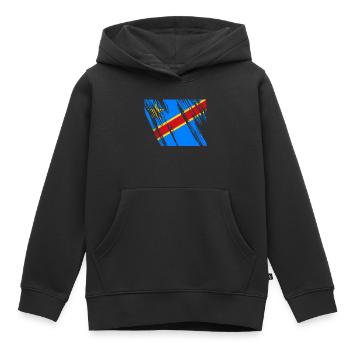 Kongo Flagge - Kinder Premium Organic Hoodie - Schwarz - Vorne - AI Model Kid Male (0cm)
