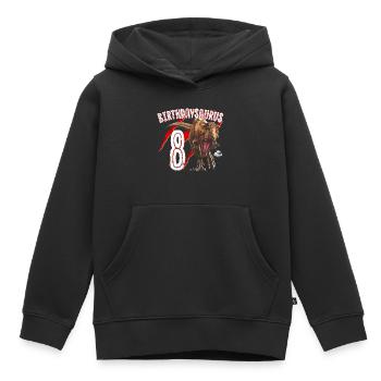 Jurassic World Birthday Design Birthdaysaurus 8 - Kids Premium Organic Hoodie - black - Front - AI Model Kid Male (0cm)