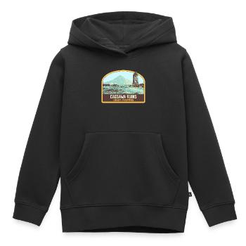 Ruinen von Cagsawa, Vulkan Mayon, Philippinen - Kinder Premium Organic Hoodie - Schwarz - Vorne - AI Model Kid Male (0cm)