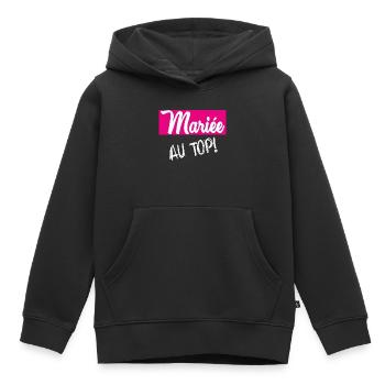 MARIEE - Sweat Premium à capuche enfant bio - noir - Devant - AI Model Kid Male (0cm)