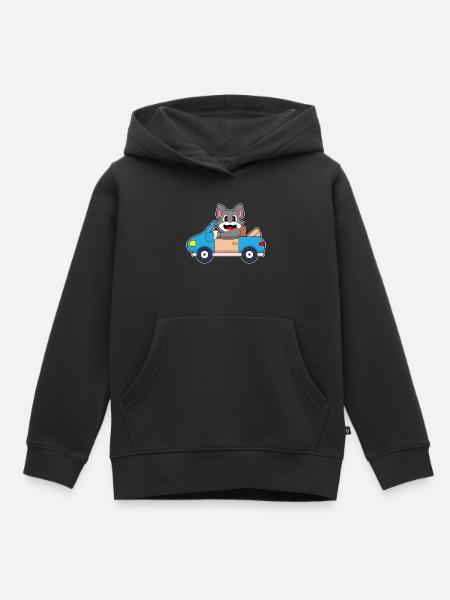 Katze Auto - Kinder Premium Organic Hoodie - Schwarz
