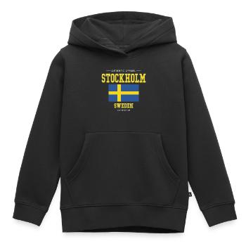 Stockholm - Sweat Premium à capuche enfant bio - noir - Devant - AI Model Kid Male (0cm)