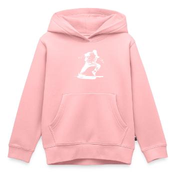 Croquis de B-Boy - Sweat Premium à capuche enfant bio - rose - Devant - AI Model Kid Female (0cm)