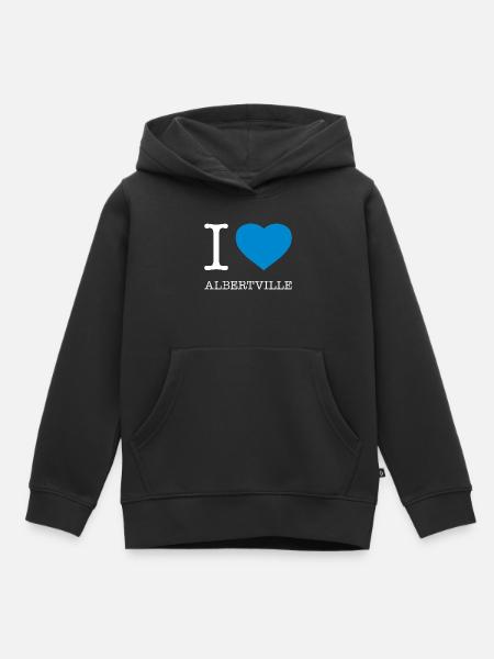 I LOVE ALBERTVILLE - Kinder Premium Organic Hoodie - Schwarz