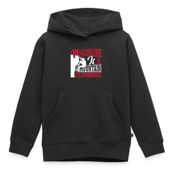 Ma bouée de sauvetage, c’est l’alpinisme, les aventures de randonnée - Sweat Premium à capuche enfant bio - noir - Devant - AI Model Kid Male (0cm)