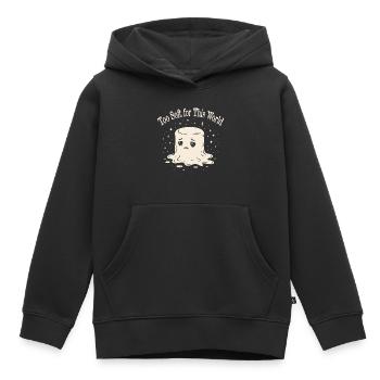 Guimauve Mélancolique - Sensible & Douce - Sweat Premium à capuche enfant bio - noir - Devant - AI Model Kid Male (0cm)