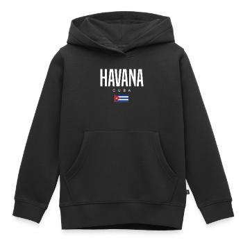La Havane Cuba Cubains - Sweat Premium à capuche enfant bio - noir - Devant - AI Model Kid Male (0cm)