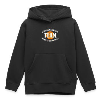 Équipe de basket-ball - Sweat Premium à capuche enfant bio - noir - Devant - AI Model Kid Male (0cm)