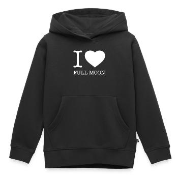 J’adore Pleine lune Vollmond - Sweat Premium à capuche enfant bio - noir - Devant - AI Model Kid Male (0cm)