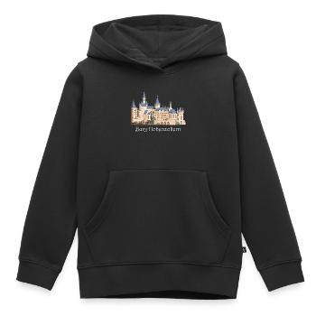 Illustration du château de Hohenzollern, dessin à la main - Sweat Premium à capuche enfant bio - noir - Devant - AI Model Kid Male (0cm)