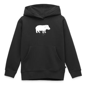 Hippo Graffiti Streetwear Vector - Kids Premium Organic Hoodie - black - Front - AI Model Kid Male (0cm)