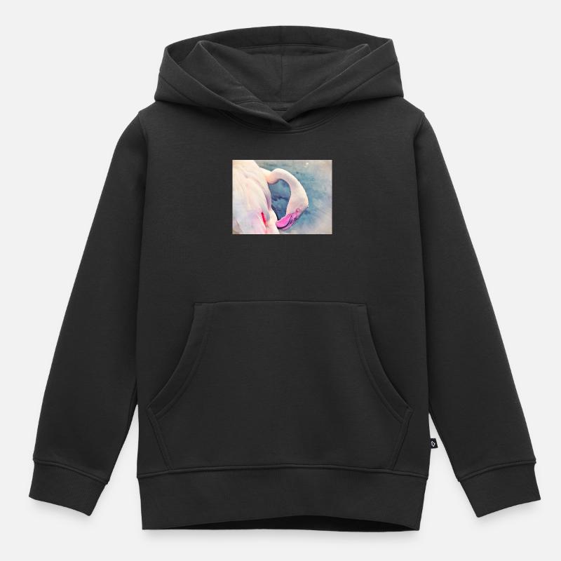 Flamant - Sweat Premium à capuche enfant bio - noir